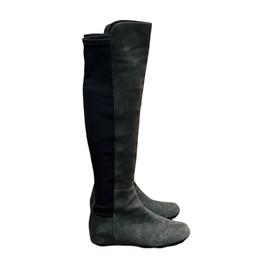 Stuart Weitzman Lander 50/50 Gray Suede Stretch Over The Knee Boots Size 6.5